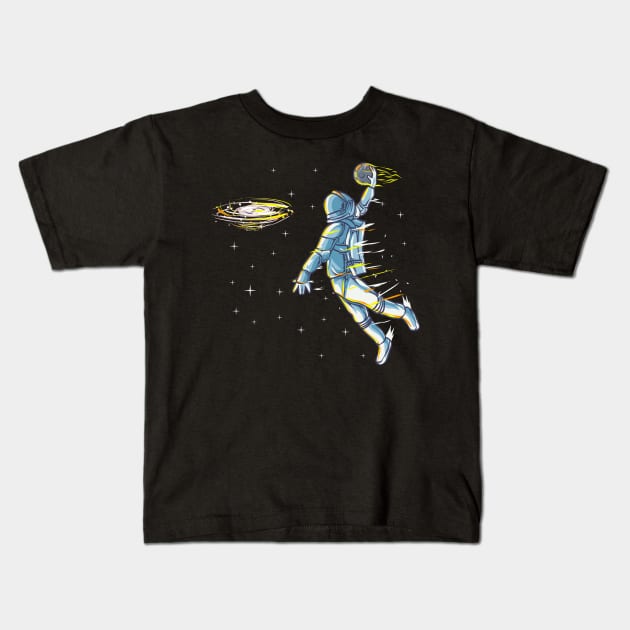 Astronaut Space Basketball Slam Dunk Kids T-Shirt by E